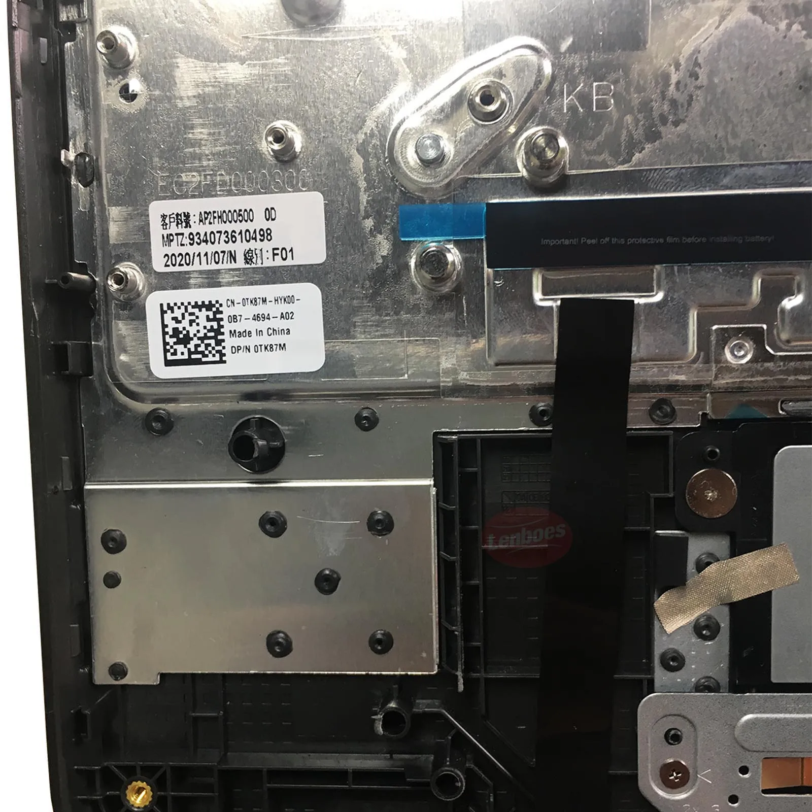 0tk87m Laptop Palmrest With Keyboard Touchpad Cover Case Repair Part