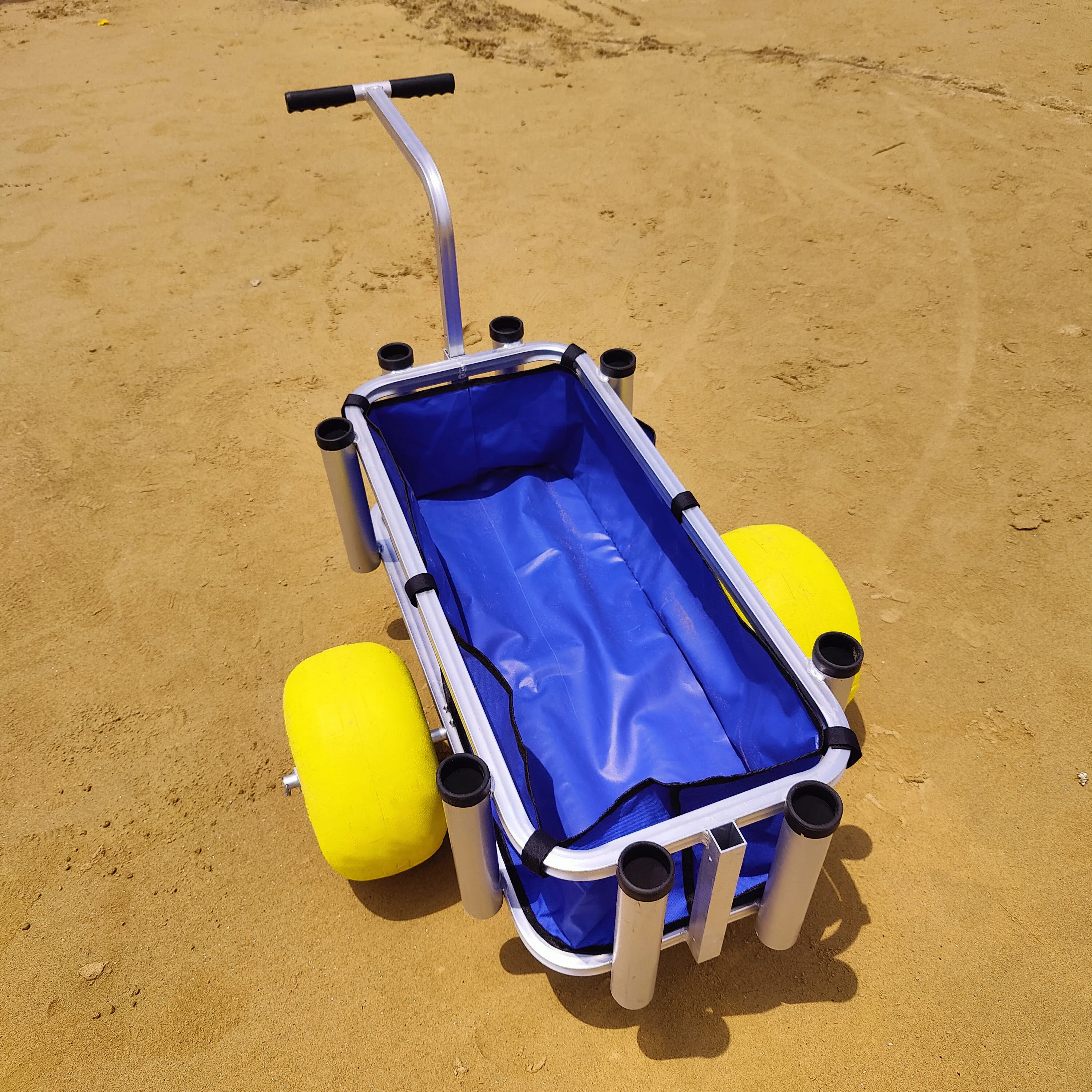 Outdoor Aluminium Trolley With 2 Balloon Wheel Tires Fishing Beach Cart ...