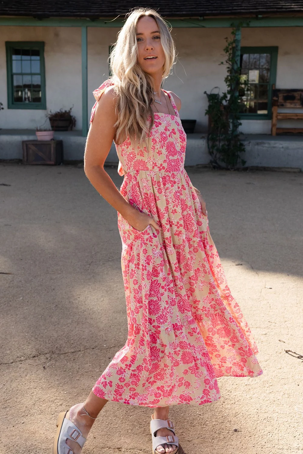 2023 New Arrivals Trending Boho Bohemian Floral Printed Long Maxi Casual Sun Dresses Women