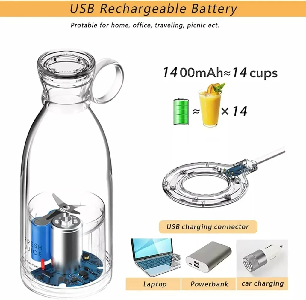 214 Magic Electric Fresh Fruit Juicer USB Rechargeable Outdoor