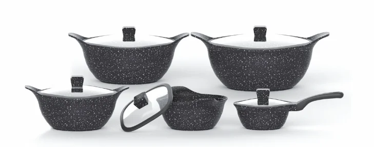 2023 New Design High Quality 12 PCS Non Stick Cookware Sets  Cooking Pot Household Utensils Kitchen Aluminum Casserole