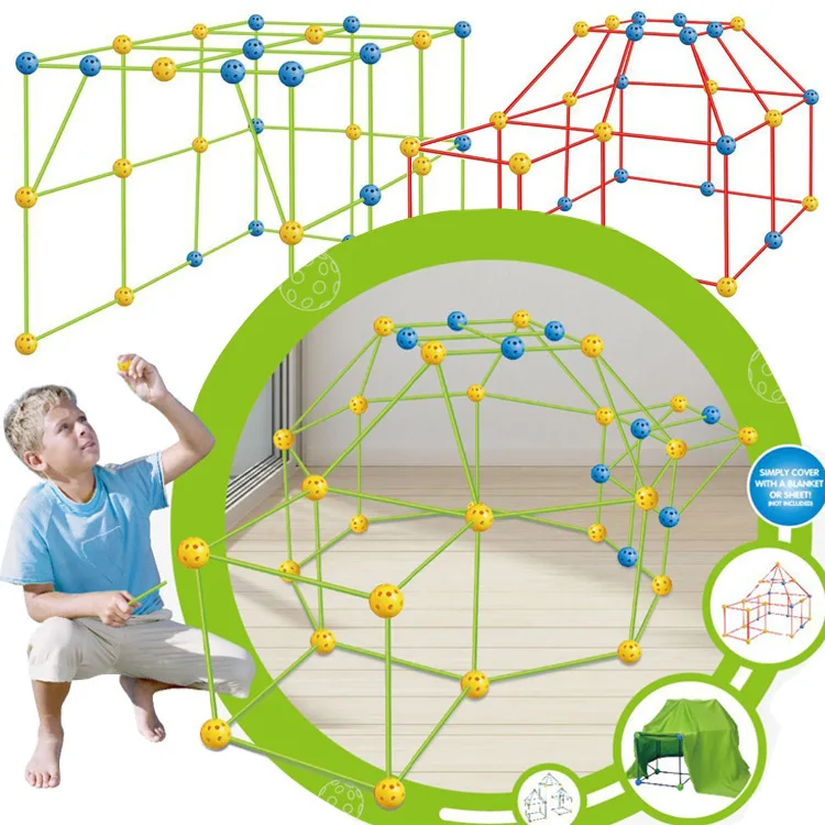 Kids Construction Building Castles Tunnels Tents Kit Diy 3d Play Building Block Toy