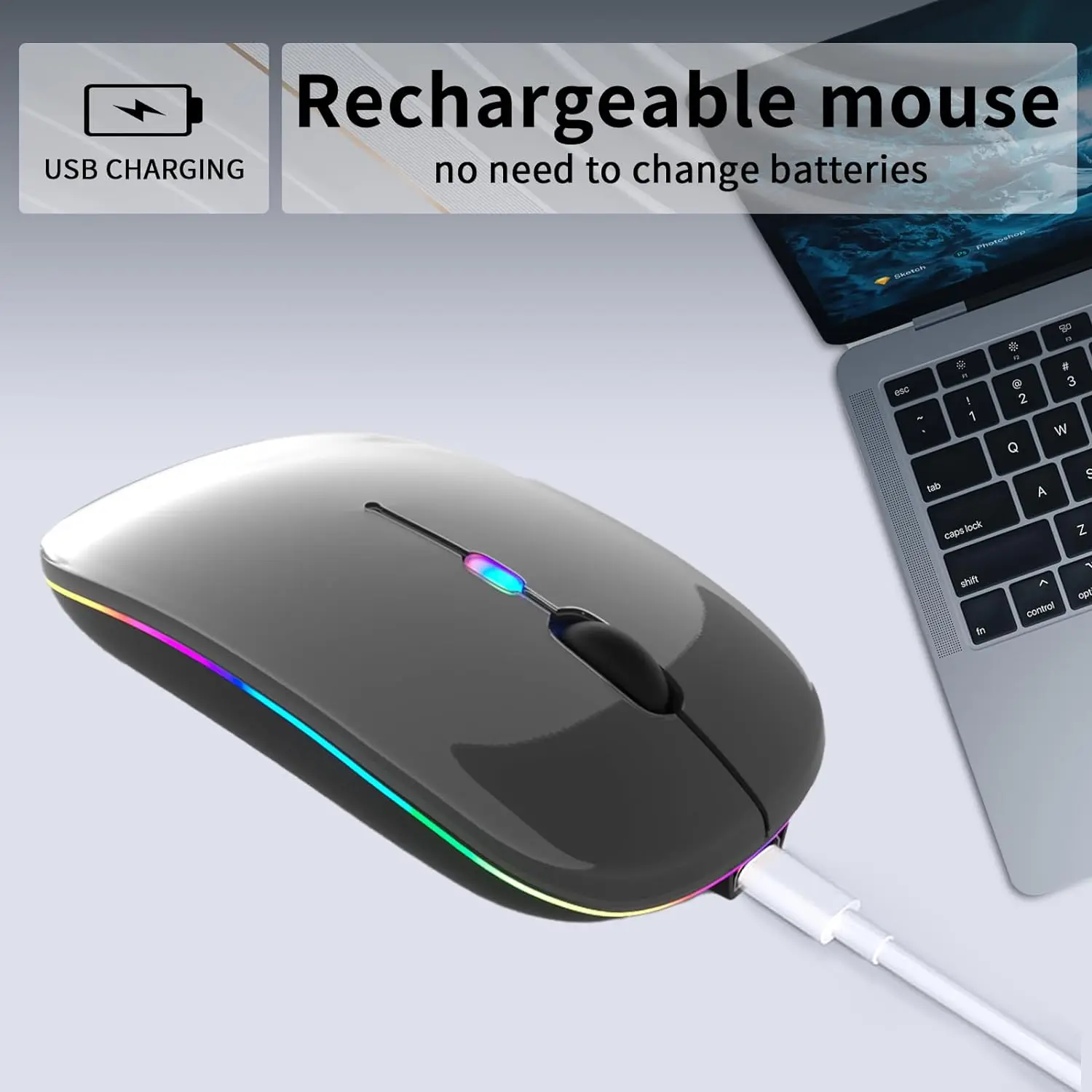 Custom Mouse Inalambrico Personalized Mouse Draadloze Muis Laptop Rechargeable White Wireless Mouse