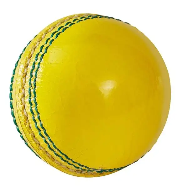 yellow cricket ball sports equipment hand stitched soft pu foam