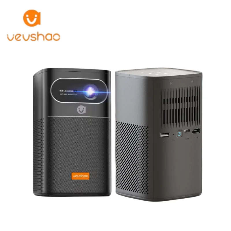 VEVSHAO V30 Camping Projector Mini 1080 Rechargeable by Power Bank Portable Android 9 400 Lumens 8000mAh Battery