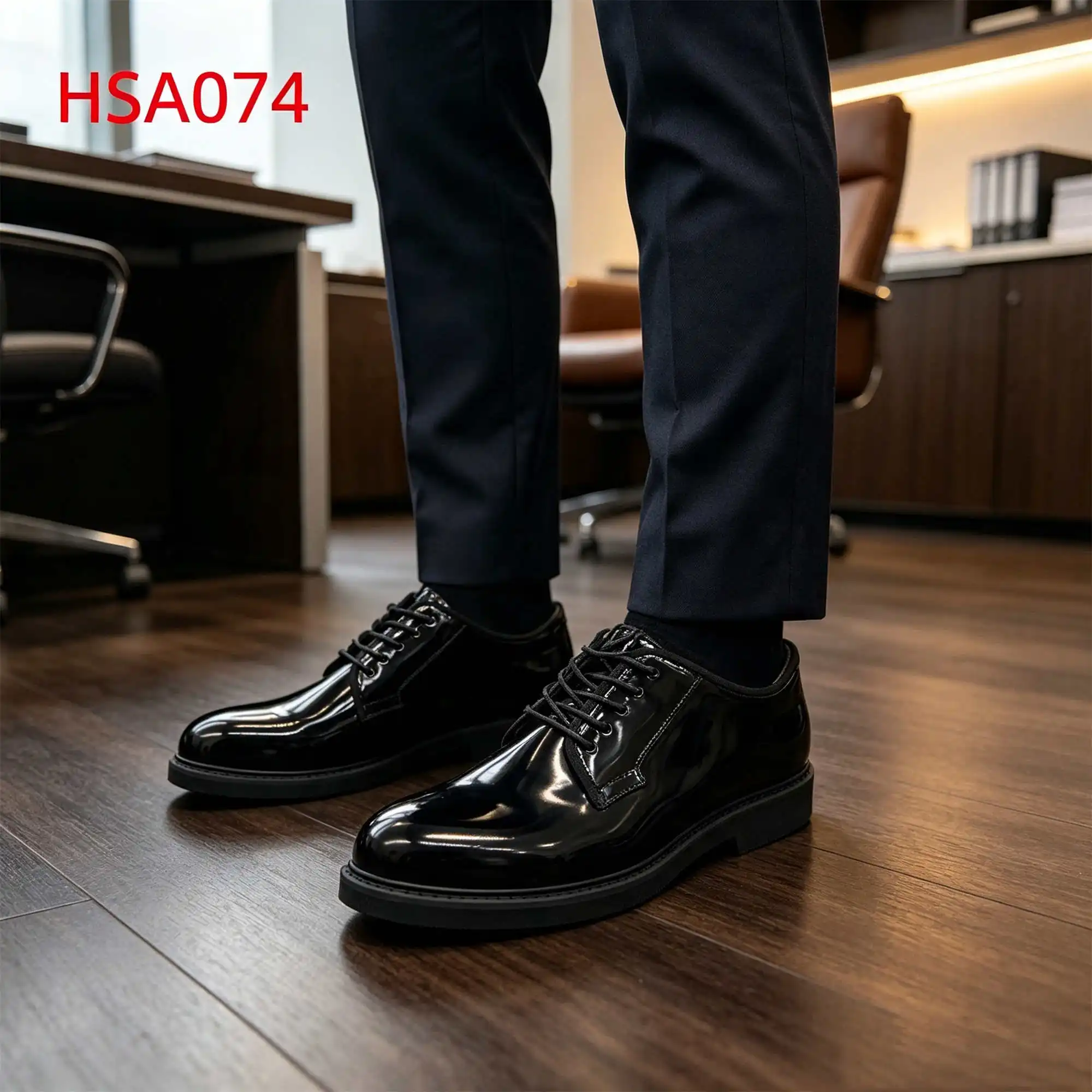 ZYF,Social Gathering Stitching Sole Lace up Men Leather Shoes Crease-proof Shining/matte Leather Hua Singh Uniform Shoes HSA074