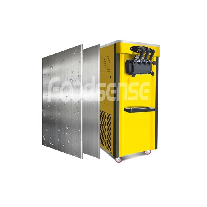 Лучшие продажи морозильная камера Для Мороженного Машина 3-вкус Йогуртница 24L/ч агрегат для производства мягкого мороженого автоматы легких