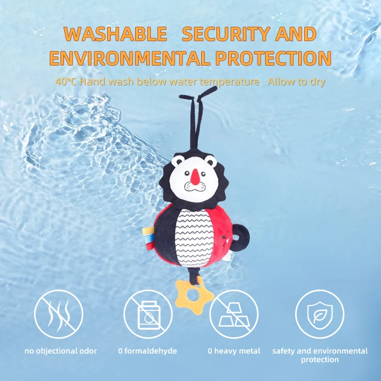 New Design Baby String Vibrating Bed Hanging Plush Toy Cartoon Animal Design Baby Stroller Hanging Plush Activity Toy