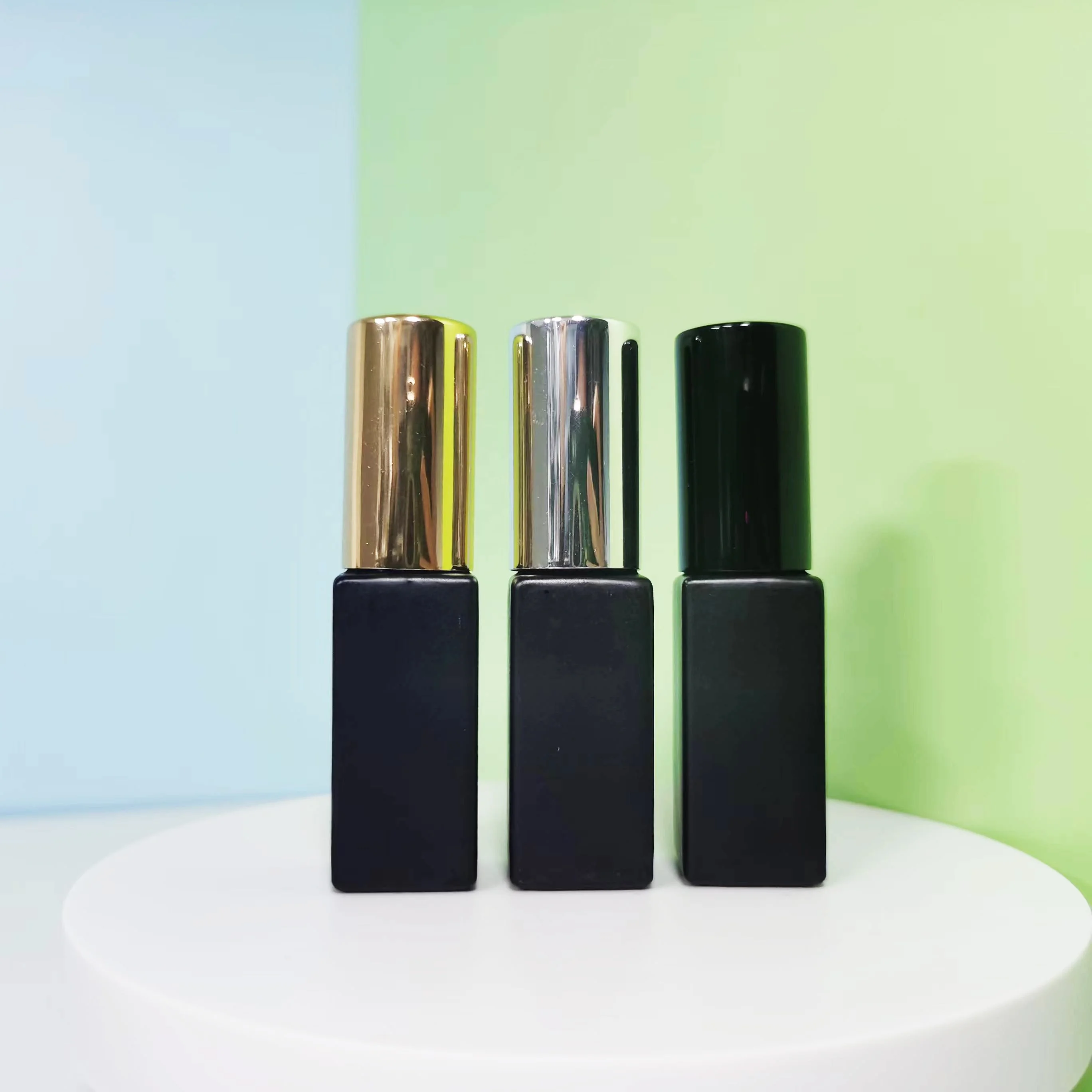 5ml 10ml Matte Black Mini Bottle Empty Fine Mist Travel Perfume Bottle Glass Screw Black Aluminium Sprayer