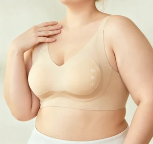 Gothic-Style Plus-Size Wireless Bra for Full Busts - Minimizing Effect, Seamless, Soft Support & Lifting