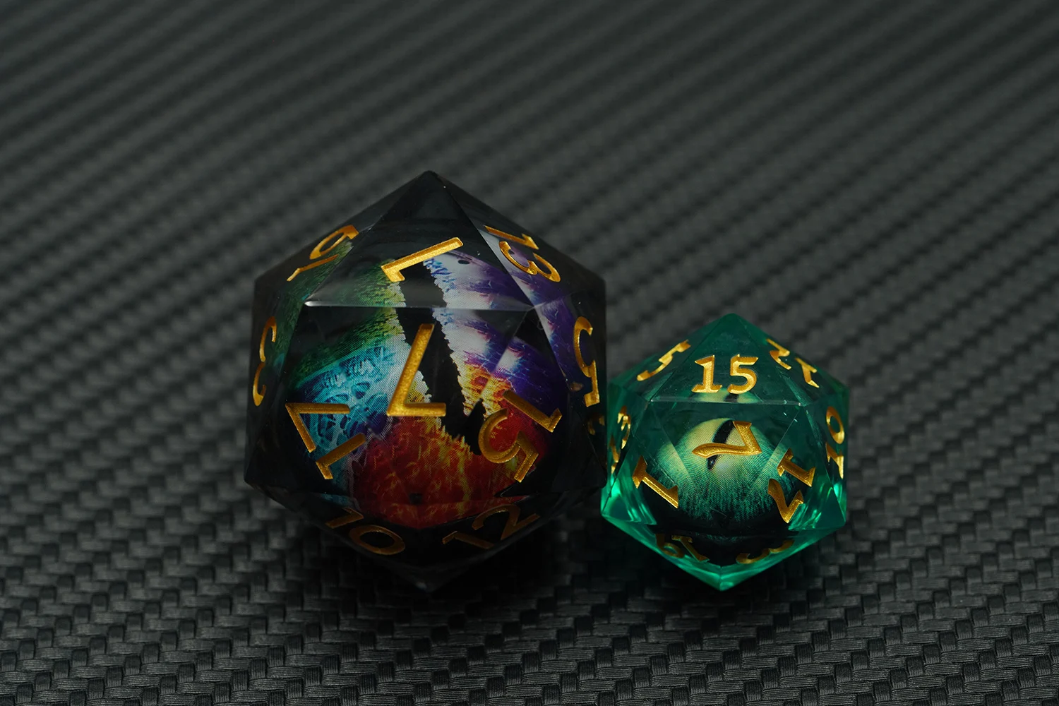 Yushun DND Dragon Eyeball Single Die 50MM Resin Polyhedral Blue Dice for Dungeons and Dragons Table Games details