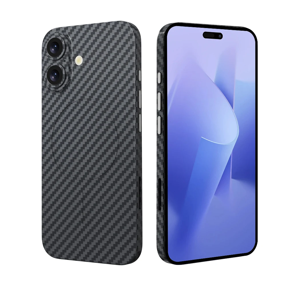 Nueva funda de teléfono de fibra de carbono real para iPhone 16 para iPhone 16 Plus teléfono celular personalizado  