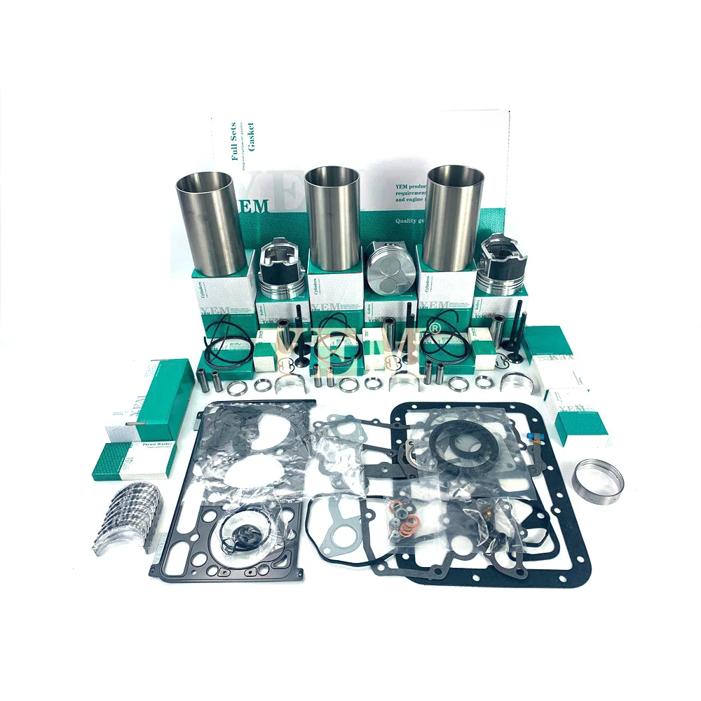 For Kubota D1703 Cylinder Liner Kit and Gasket Kit With Engine Bearing Valve Guide Seat Engine Rebuild Kit