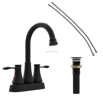 Bathroom Faucet Brushed Nickel Waterfall  with Metal Pop up Sink Drain Stopper Lavatory Mixer Tap with Deck Mount Plate