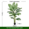 Palmier Areca artificiel vert de 2,4 m (7,87 pi) avec 24 frondes et pot noir