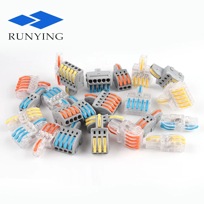 Quick Electric Connector Splitter Universal Compact Lever Connector 1 in 4 Out Wiring Terminal Block