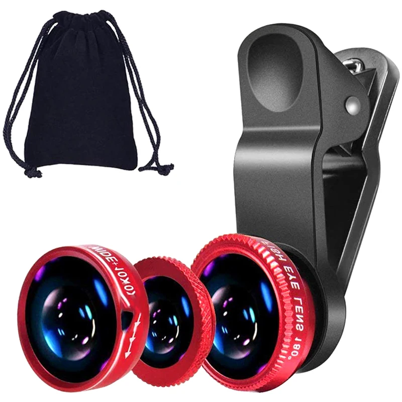 Camera Compatible All Cell Phones Portable 20mm Wide Angle Macro Fisheye 3 in 1 Lens