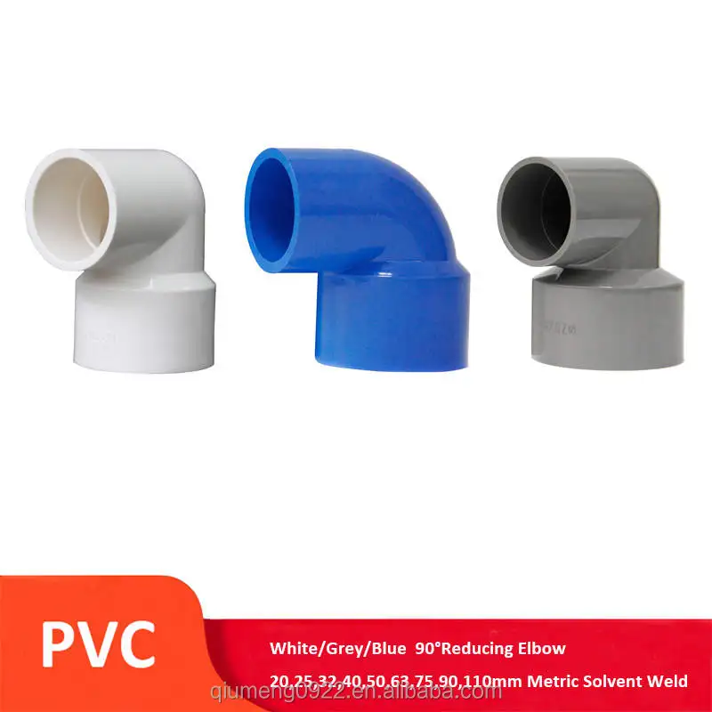 Dark Grey PVC 25mm ID Pipe Fitting Industrial Pressure Grade Metric Solvent Weld 