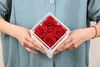 Boîte carrée XS 4 Roses avec couvercle en acrylique