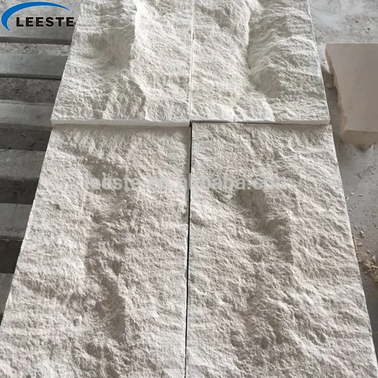 Popular Natural Wall Cladding Split Cream Limestone Tile