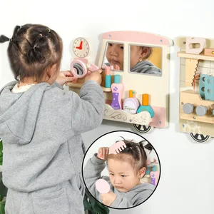 EPT Montessori Sensory Wall Busy Board Learning Activity Wall Daycare Furniture for Kids Wall Busy Board