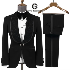Custom Made High Grade Men's Business Formal Wear 2-Piece American Style Suit Office Events Pure Color Print Single Breasted