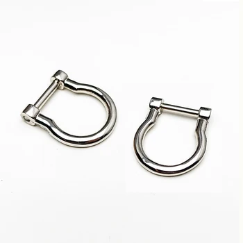Zinc Alloy Metal Buckle Horseshoe U Shape Removable Screw D Ring for Bag Accessories