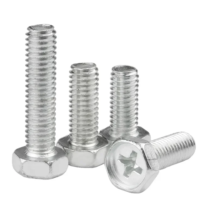 product professional excellent stainless steel carbon steel white zinc cross recessed hexagon bolts screw-63