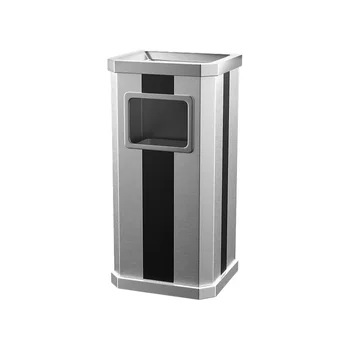 Hotel lobby stainless steel classification waste bin mall lift entrance vertical outdoor fruit bin commercial with ashtray waste
