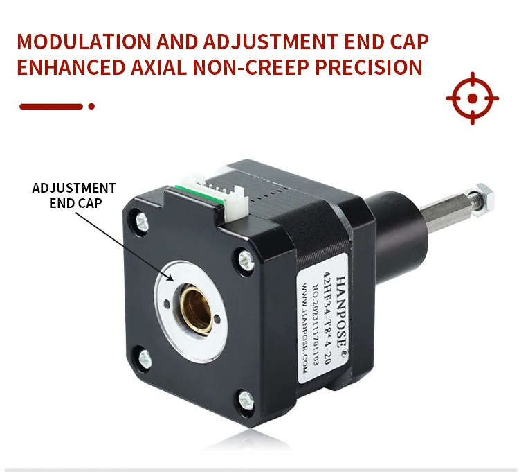 product hanpose nema17 42 fixed axis screw motor 42hf34 t84 20 04n m 34mm 15a miniature electric cylinder stepper motor-5