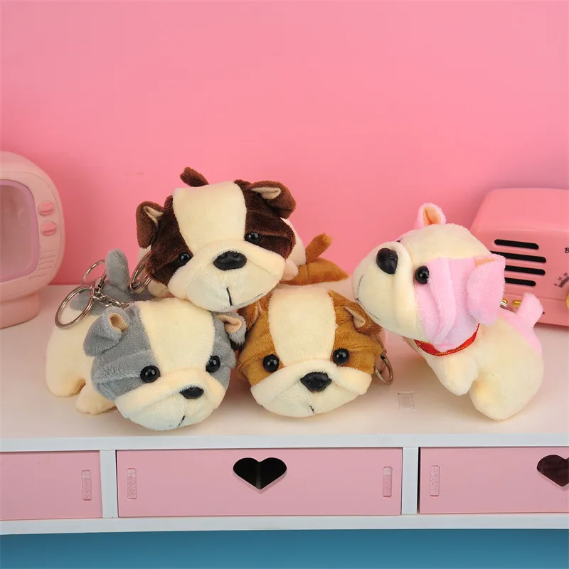 EE1209ぬいぐるみ人形おもちゃミニブルドッグぬいぐるみキーホルダー爪