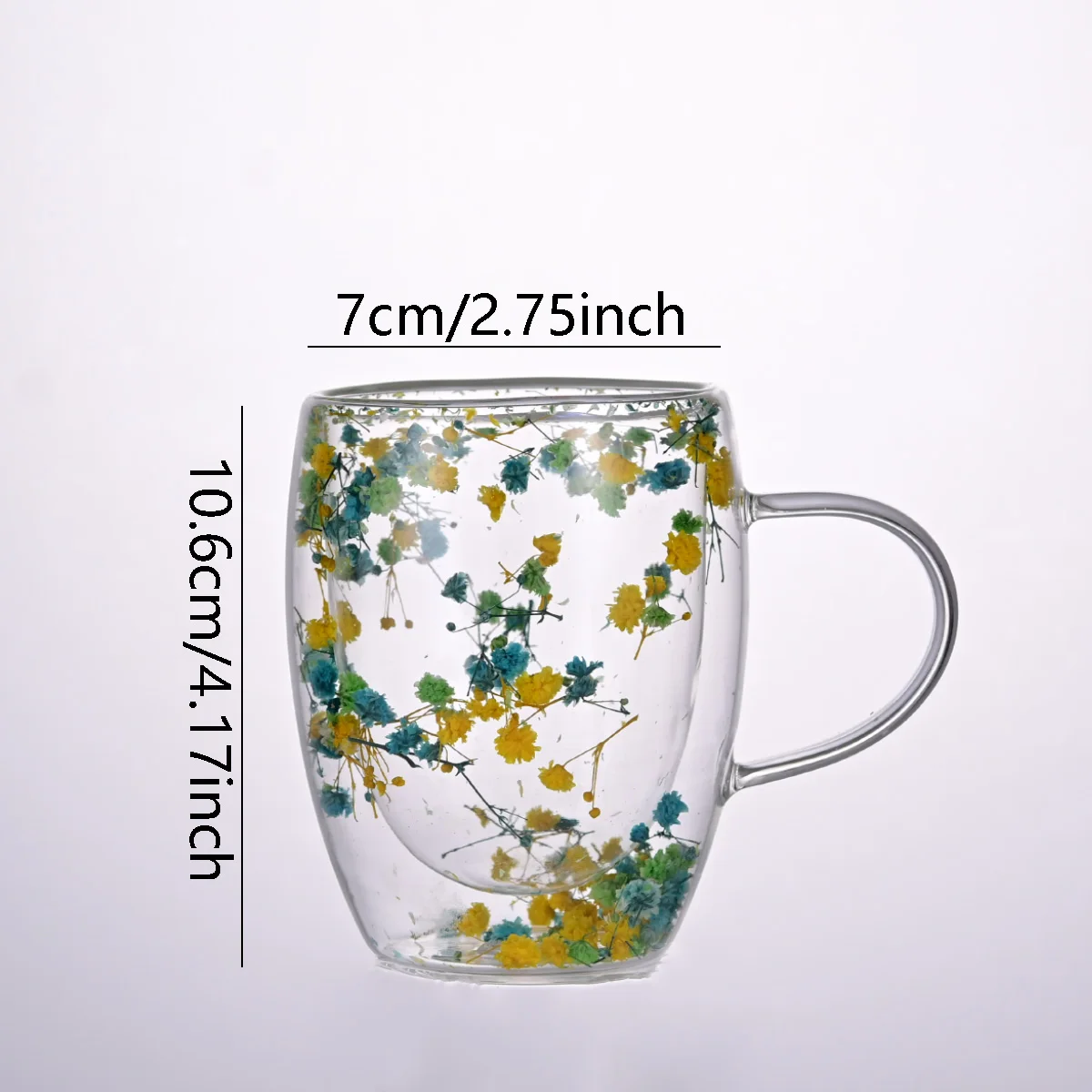 Ins Style Christmas Gift High Borosilicate Glass Mug Dried Flower Glass ...