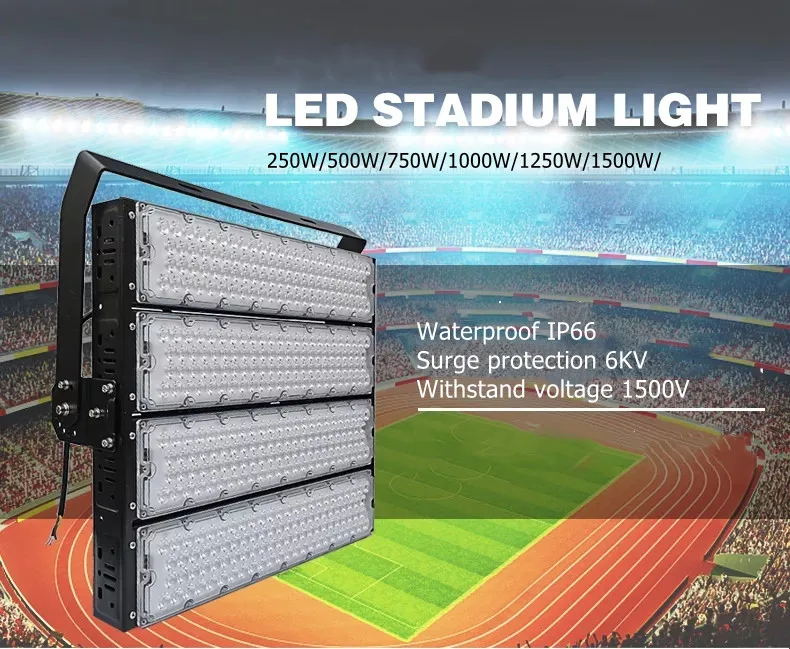 IP66 Meanwell XLG driver 150LM/W 160LM/W 5 years warranty outdoor 1000W high mast Led Flood Light