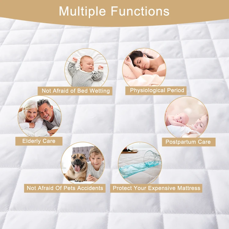 Стеганый водонепроницаемый матрас защитный чехол от постельных клопов детский