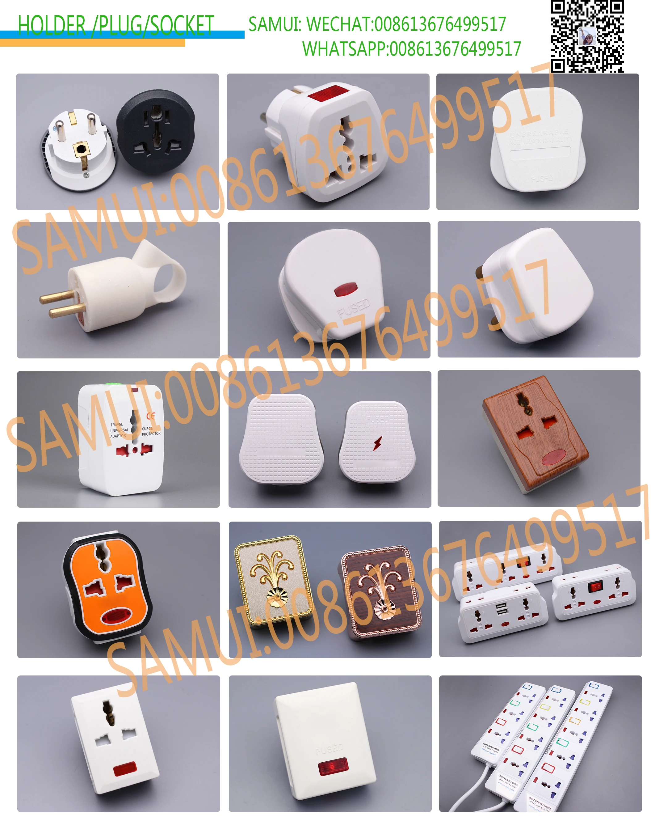 Schuko Electrical Power Socket With Round Shape,White 2 Pin Electric