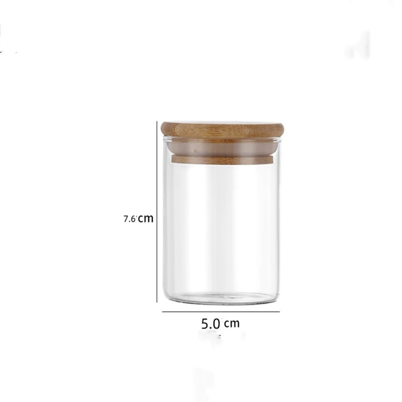Wholesale Bamboo Lid 12 Piece Glass Jars Pearl Cotton Set Spice Dried Fruit Storage Box Heat Resistant Storage Boxes