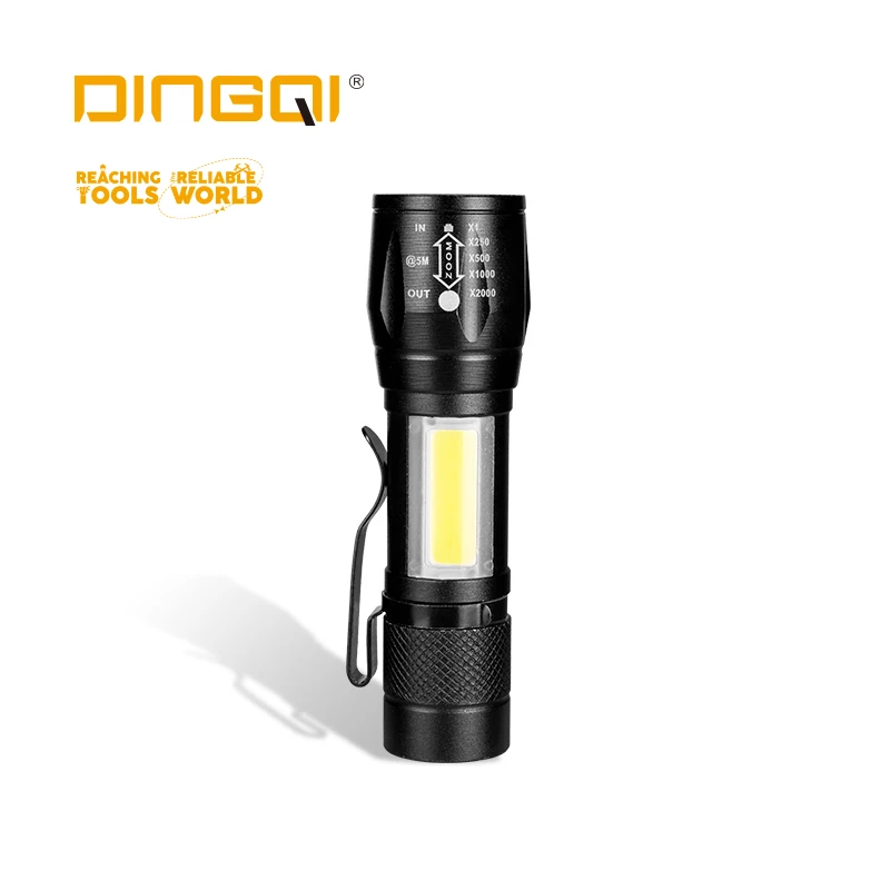 DINGQI LED Mini Tactical Flashlight Android Interface Rechargeable Mini Flashlight