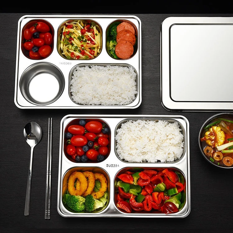 Wholesale High Quality Stainless Steel 304 Food Grade Lunch Plates