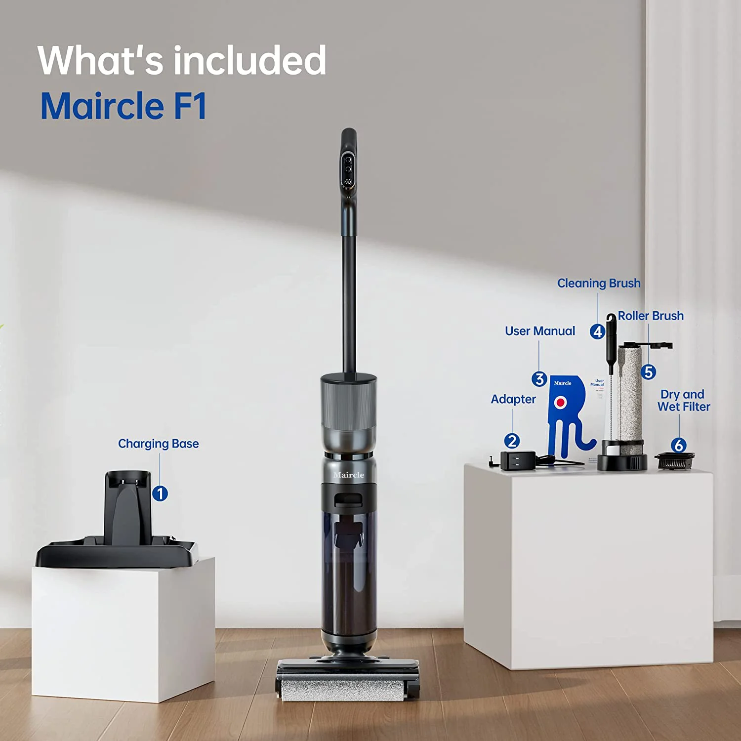 未開封　コードレス水拭き掃除機　maircle F1 吸引・モップ・洗浄3in1 未開封 コードレス水拭き掃除機 maircle F1 吸引・モップ・洗浄