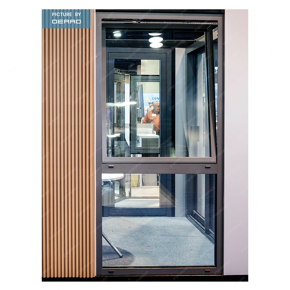 Aluminium tilt and turn swing windows with thermal break double glazed Low-E glass for office building windows factory