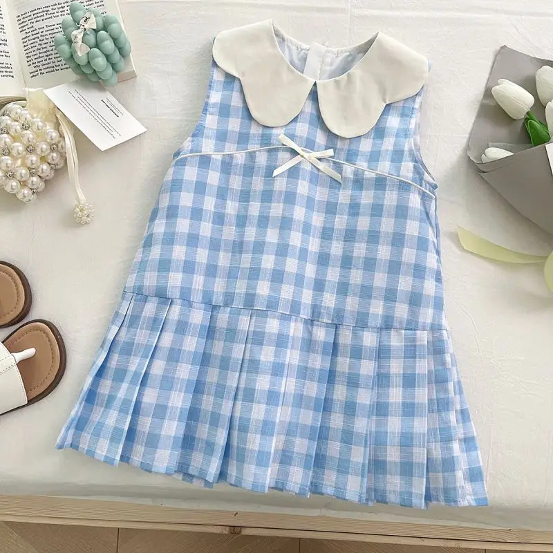 2025 Summer Korean Baby Girls Blue Plaid Sweet Cute Dress| Alibaba.com 2025 Summer Korean Baby Girls Blue Plaid Sweet Cute Dress| Alibaba.com