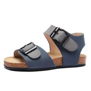 Babyhappy Fancy Skidproof Rubber Soles Fashion Leather Colorful Wholesale Barefoot Kids Cork Fashion Sandals