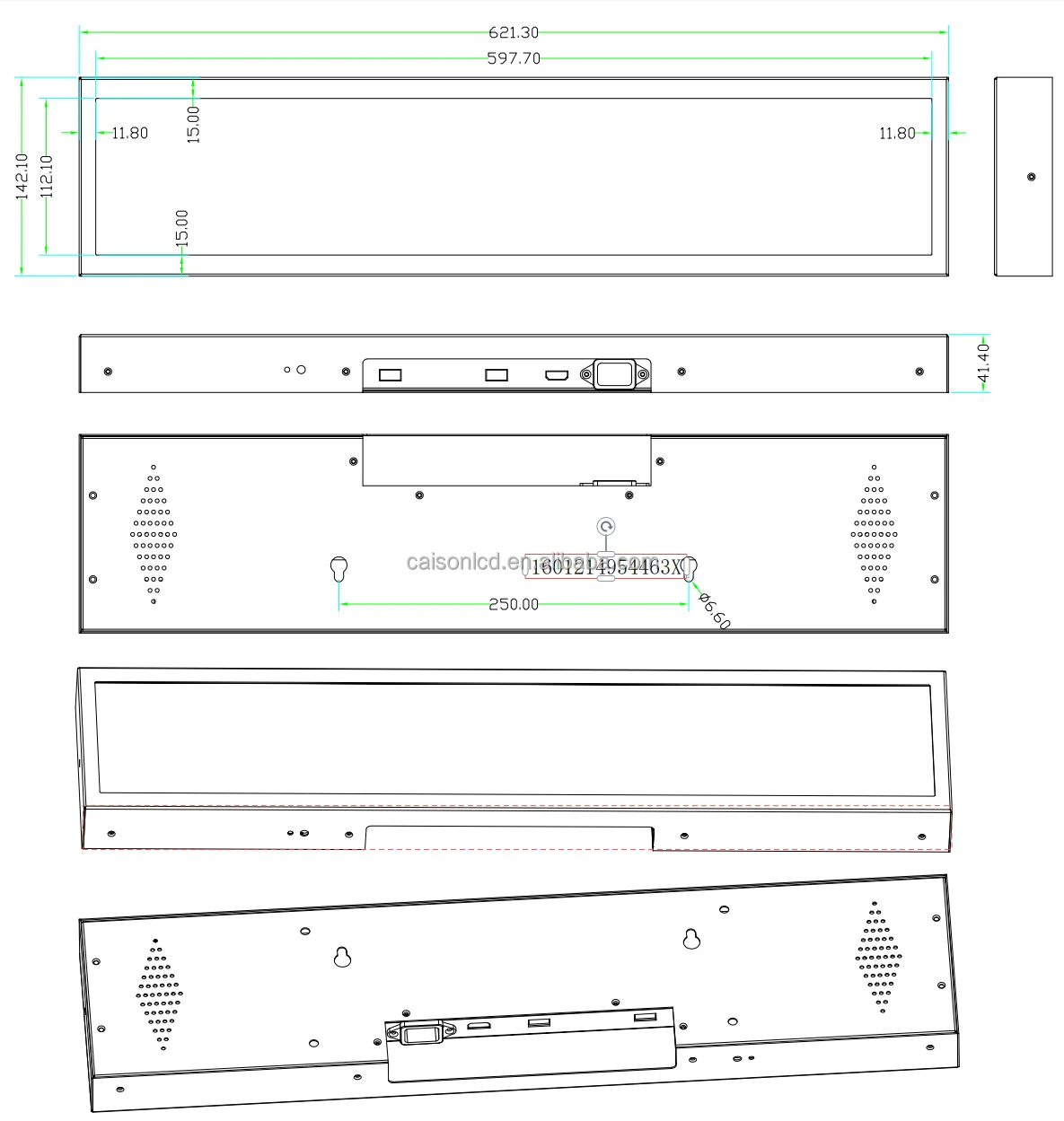 24 inch Supermarket Ultra Wide Strip Shelf Edge Advertising Digital Signage Monitor Type Stretched Bar Lcd Display Screen manufacture