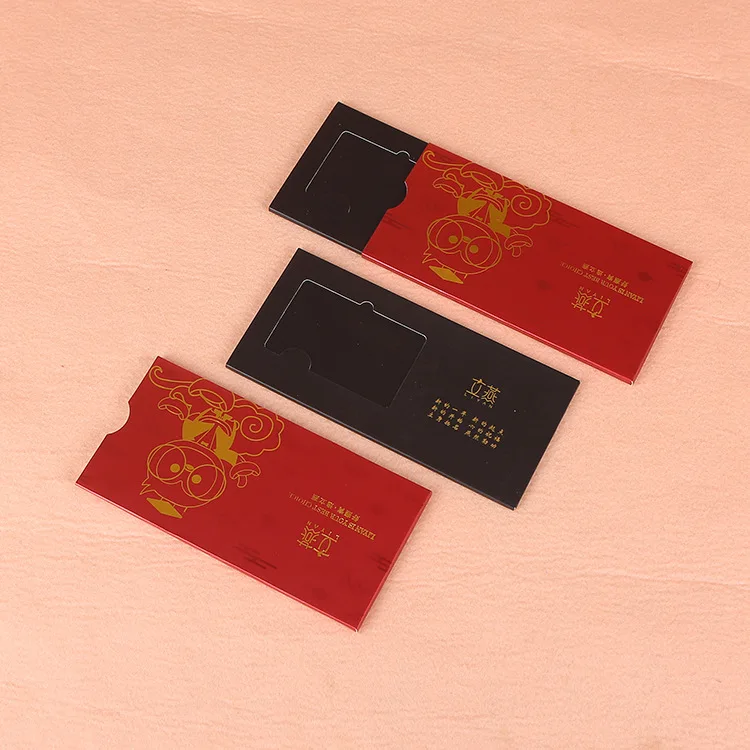 Luxury Custom Paper Slide Drawer VIP Card Credit Gift Card Packaging Envelope Rigid Box