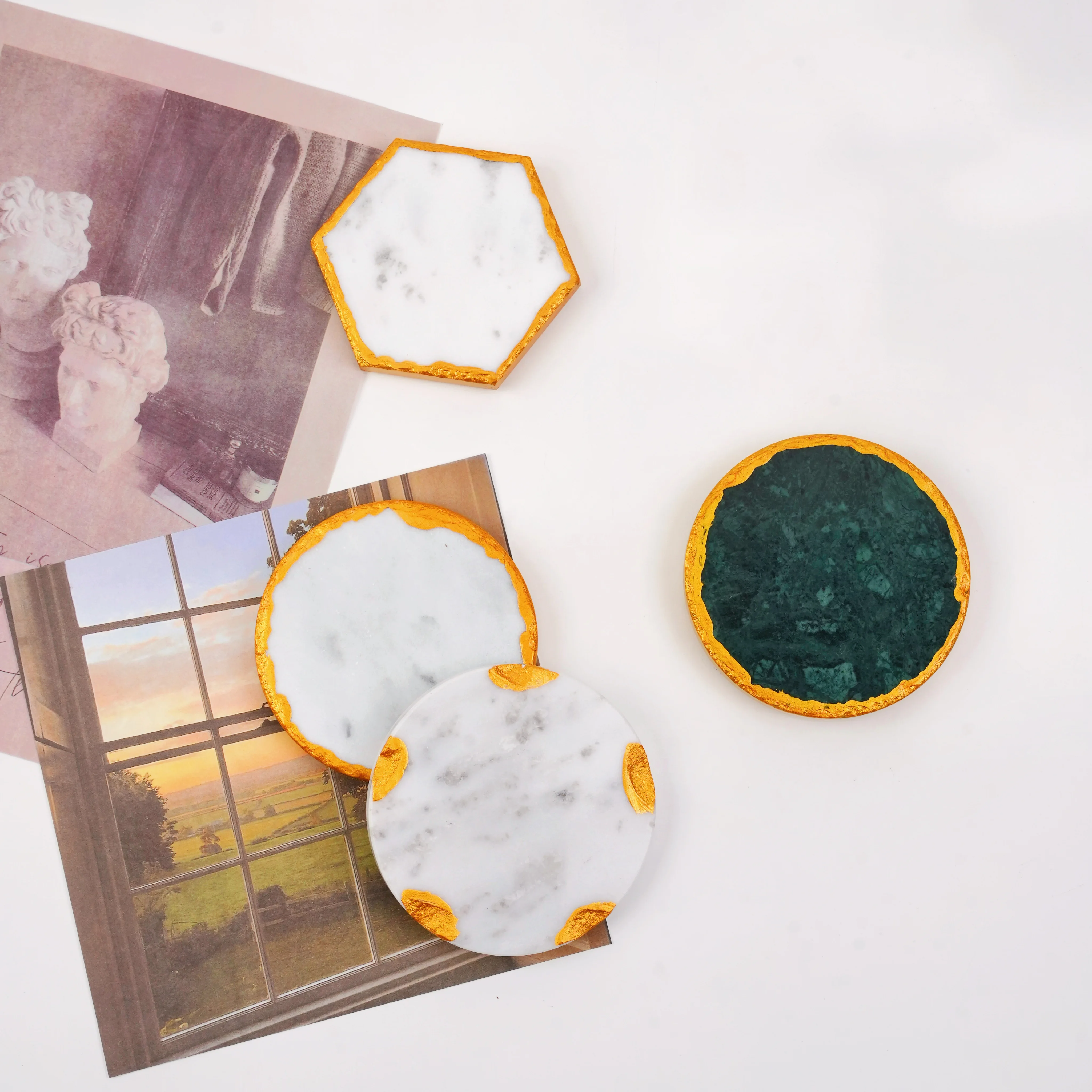 Custom Wholesale Black Slate Coasters Bulk Stone Beer Car Coaster