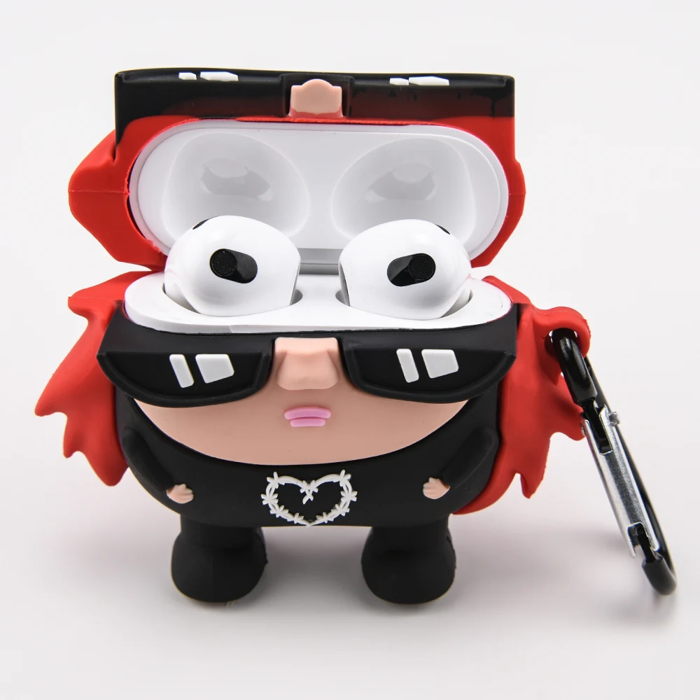 Hot Sale 3d New Cartoon Bad Bunny Air Pods Case With Clip For Air Pods Pro Cute Funny Designer