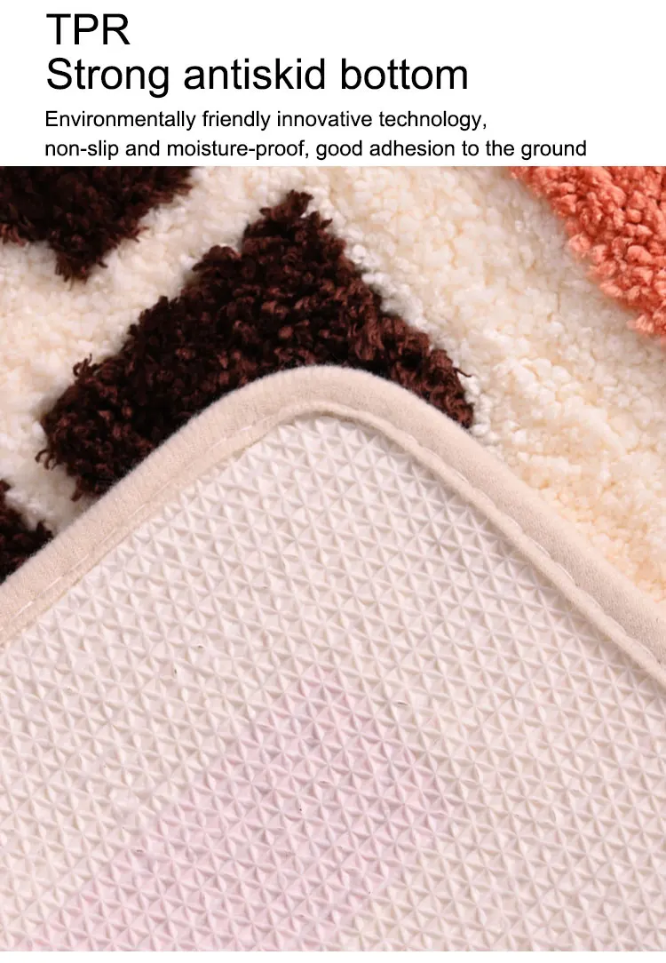 Factory Supplier super absorbent microfiber in stock 40*60 cm get naked waterproof non slip mat bath washable fluffy bath mats factory