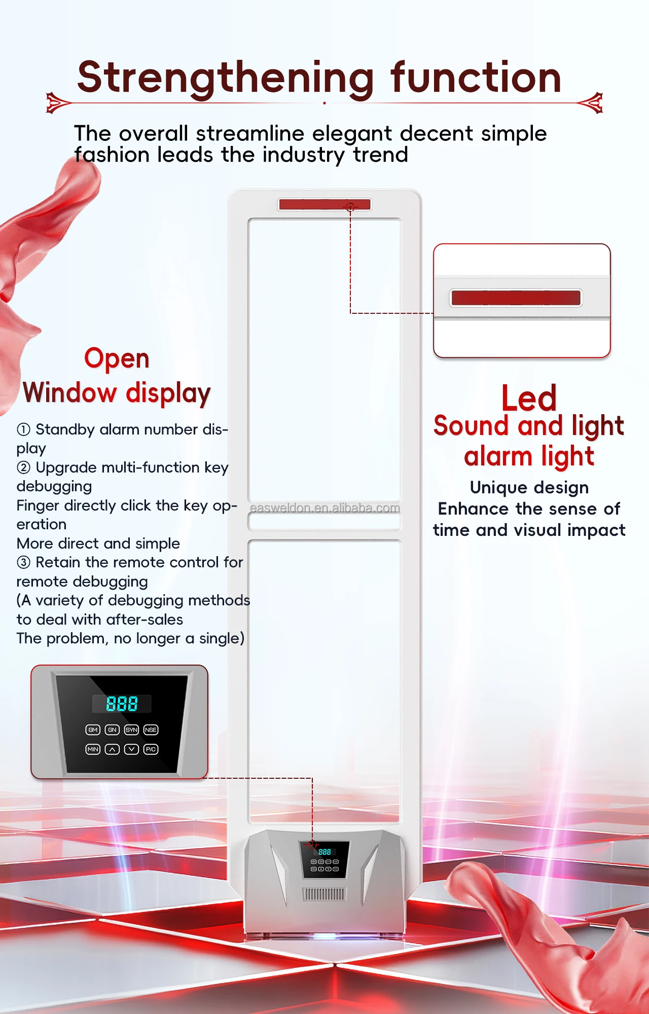 Supermarket Security System Gates, Security Sensor Alarm Door 58KHz Am