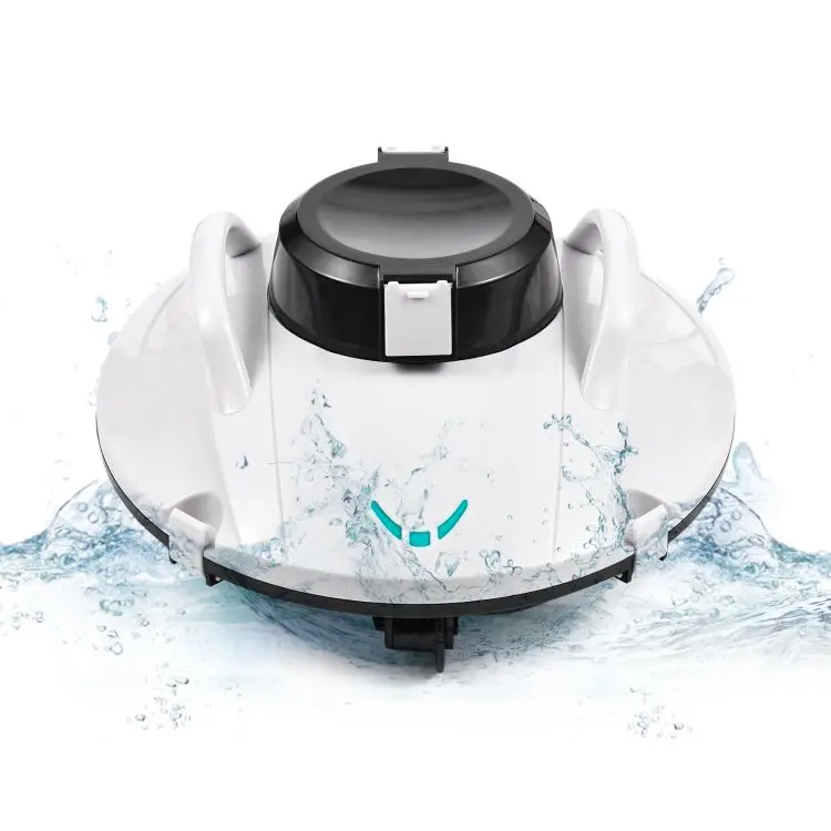 Cordless Robotic Pool Cleaner 30W Pool Vacuum 30W Powerful Suction Lasts 90 Mins with LED Indicator Support Self-Parking for Abo