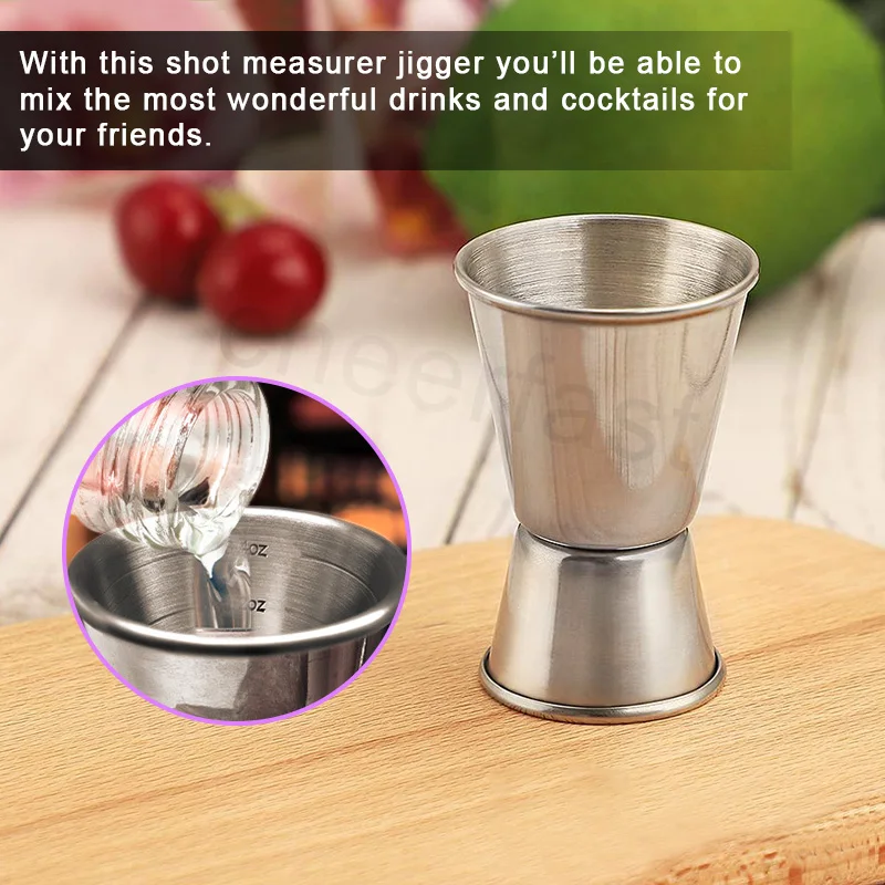 20/40ml Stainless Steel Cocktail Jigger Double Head Measuring Cup Ounce  Alcohol Measuring Cup for Perfect Cocktails Durable Stainless Steel